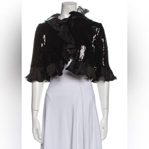 Moschino Black Sequin Ruffle bolero
